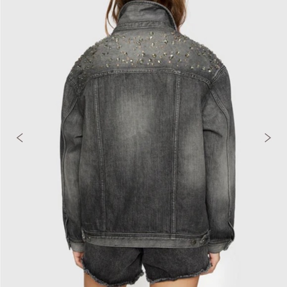 Rebecca Minkoff  NWT Crystal Embellished Denim Jacket - Picture 3 of 3
